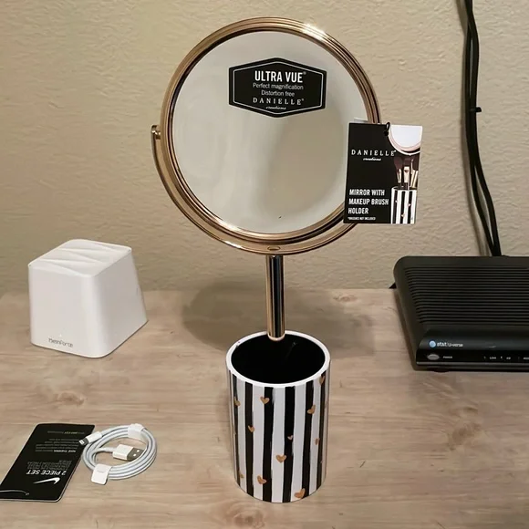 Danielle Creations Mirror with Makeup Brush holder