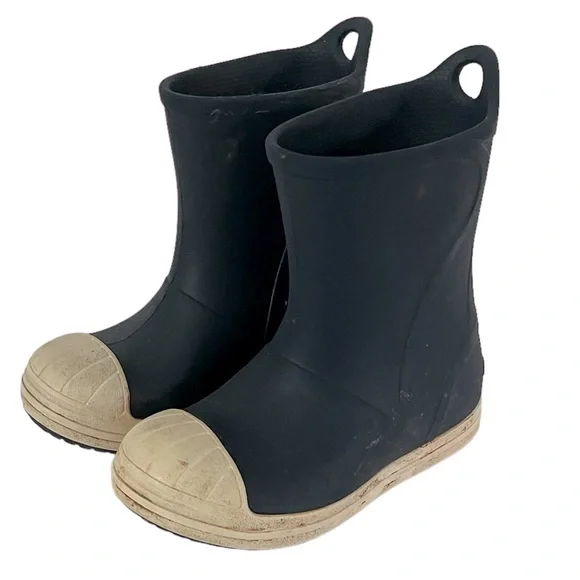 Crocs Navy Bump It Boots Jr Size 9