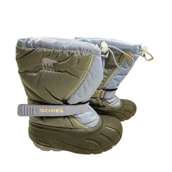 Sorel Flurry Kids‎ Winter Snow Boots Blue Grey NY1810-540 USA 4 EUR 36
