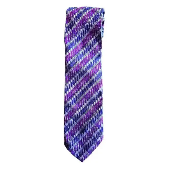 Missoni Silk Multicolored Men's Tie Funky Retro Purple 3”