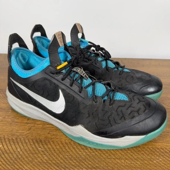 Nike Zoom Crusader Shoes Mens 13 Black Blue Low Top Basketball Sneakers Athletic
