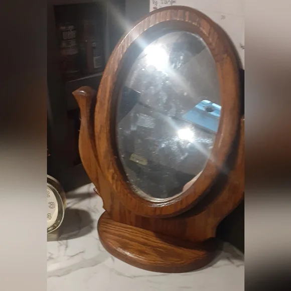 Antique Tabletop Wooden Mirror-beautiful piece