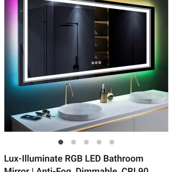 RGB LED bathroom mirror