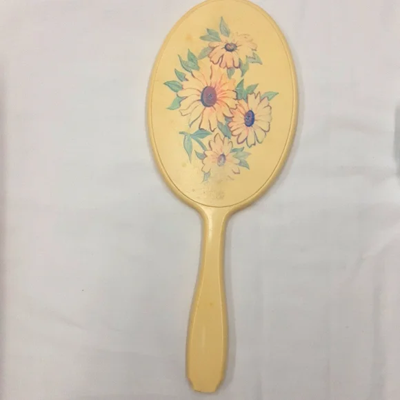 Vintage Celluloid Handheld Vanity Mirror