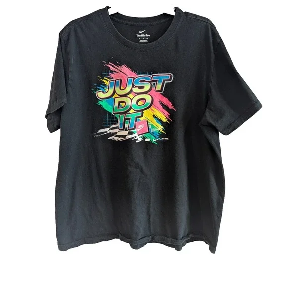 Nike Men's Racing Short‎ Sleeve T Shirt Black XL 