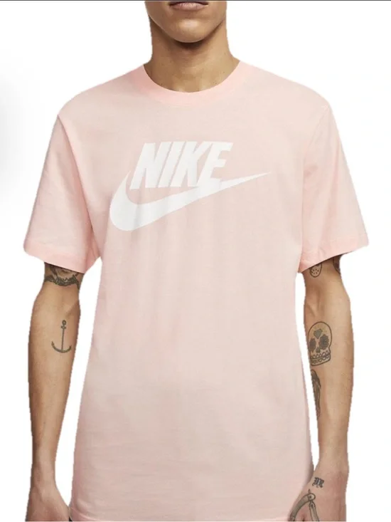 Nike Sportswear Mens Futura Icon Logo T-Shirt Light Pink Size Large