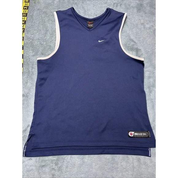 Vintage Nike Basketball Tank Men's XL Y2K 90's Casual Sports Logo Blue White‎