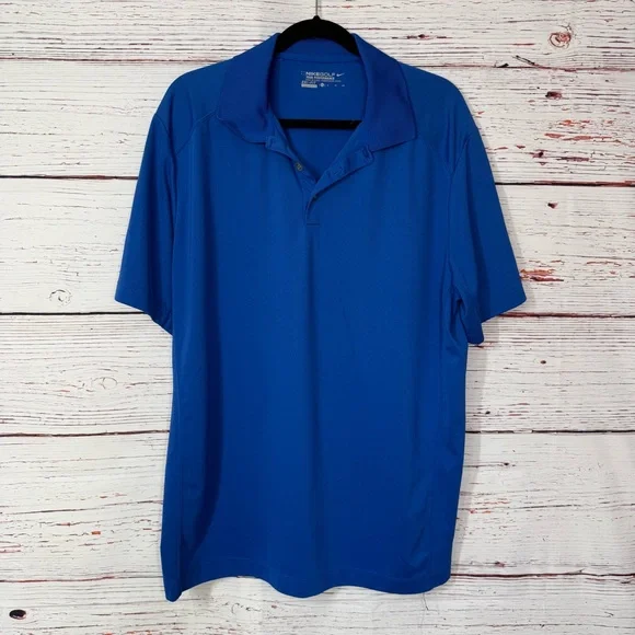 Nike Golf Dri-FIT Tour Performance Polo‎ XL Cobalt Blue Shirt Swoosh Classic
