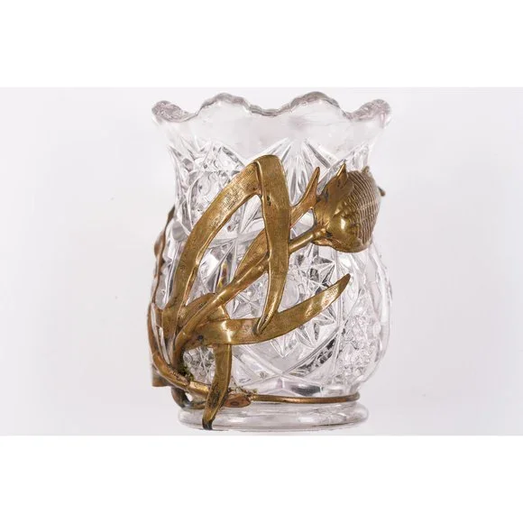 c1900 Unusual Mounted EAPG Toothpick holder