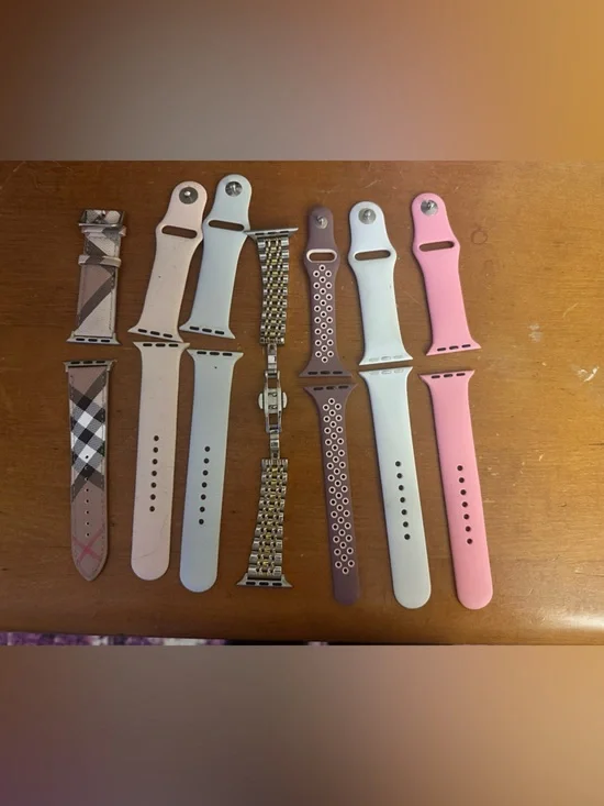 Assorted Apple Watch Bands - Pink, White, Brown, Gold 38 mm