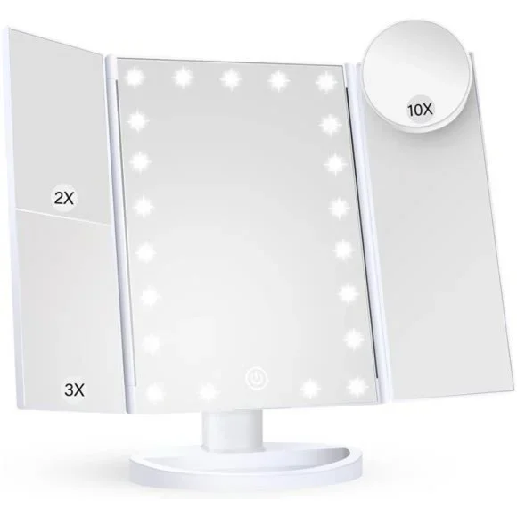 Makeup Mirror Vanity Mirror with Lights, 2X 3X 10X Magnification, Lighted Mirror