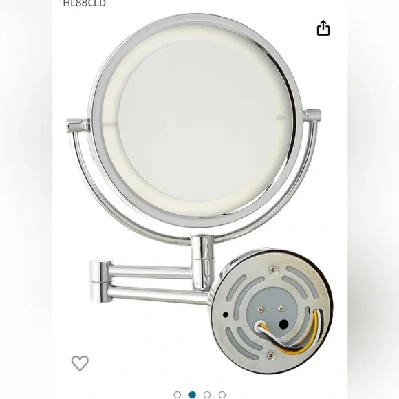 JERDON 8.5” Wall-Mount Lighted Makeup Mirror