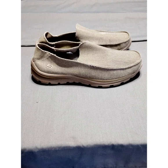 Skechers Relaxed Fit Shoe Men 9 Khaki Resort Walking Hands Free Boat Memory Foam