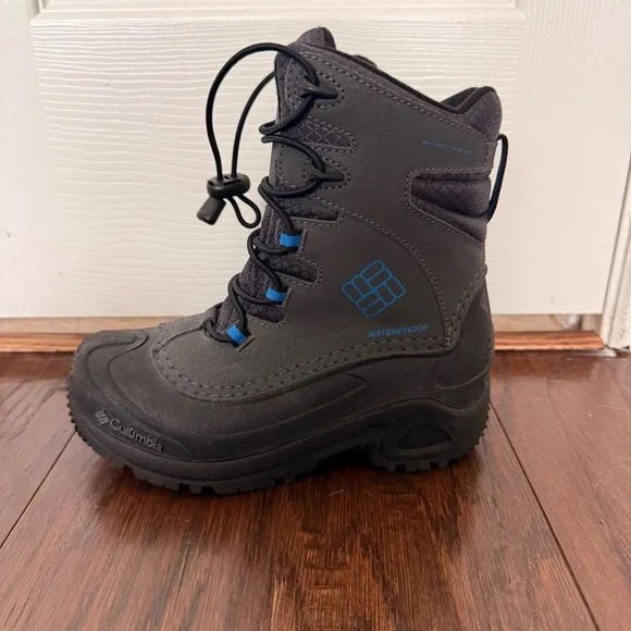 Columbia Youth Black Blue Waterproof Bugaboot Snow Boots US Size 2