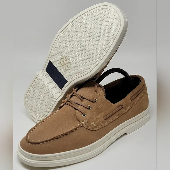 Ted Baker London Men’s Low Top Suede Boat Shoes US 9 EU 42 Sand Lace Up New