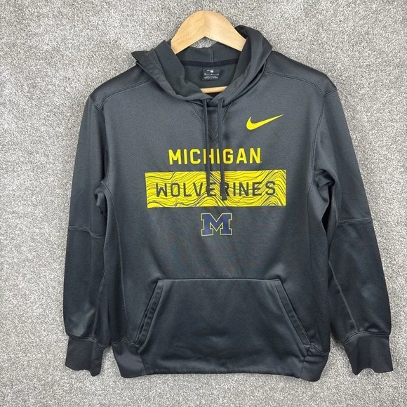 Nike Michigan Wolverines Pullover Hoodie Men's Size Medium Gray‎