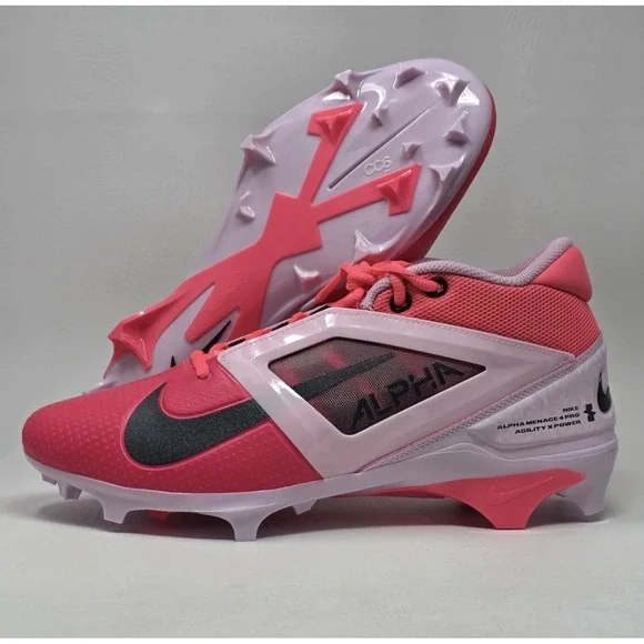 Nike Alpha Menace 4‎ Pro NRG Racer Pink/Grey Cleats Men's HJ4568-600 Size 11 New