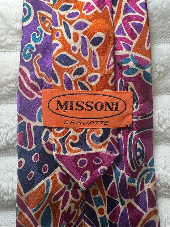 Missoni Multicolor Silk Tie (formal, preppy, business)