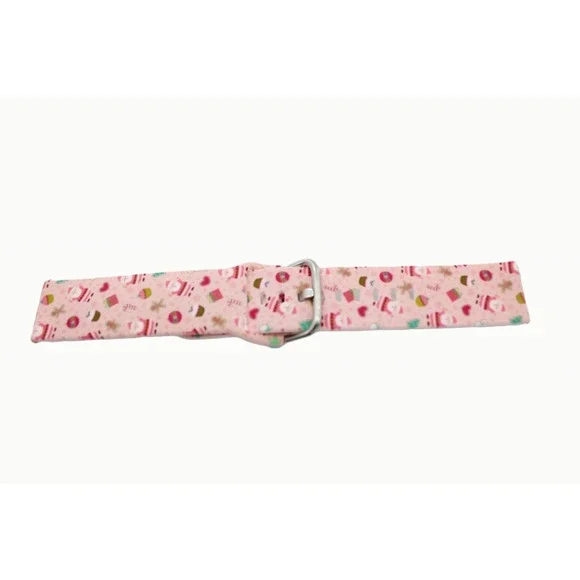 Watbro Christmas Smart Watch Band Pink Santa Gingerbread Holiday Silicone Strap