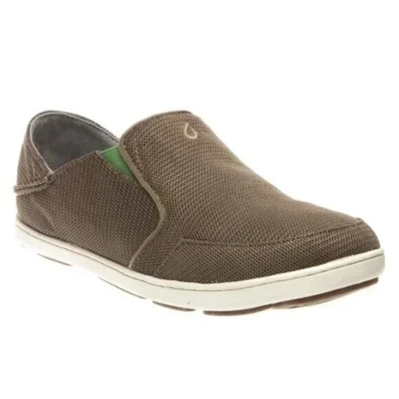 Olukai Nohea Mesh Boat‎ Shoe Slip On Heel Shoe Sneaker Loafer Grey Men’s Size 10