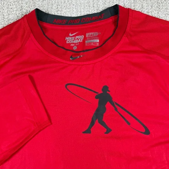 Nike Pro Combat Dri-Fit Mens XL Red Swingman Long Sleeve Compression Shirt