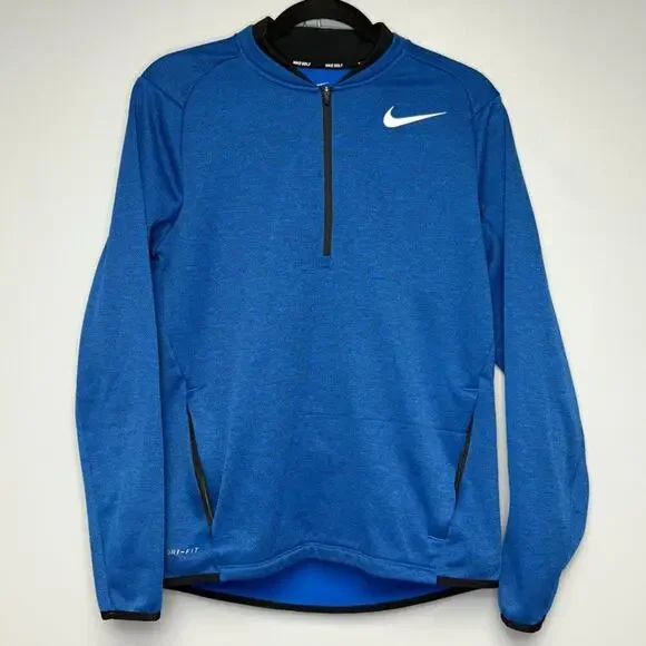 Nike Golf Outdoor‎ Sports Dri-Fit 1/4 Zip Blue Fleece Pullover Mens Sz S