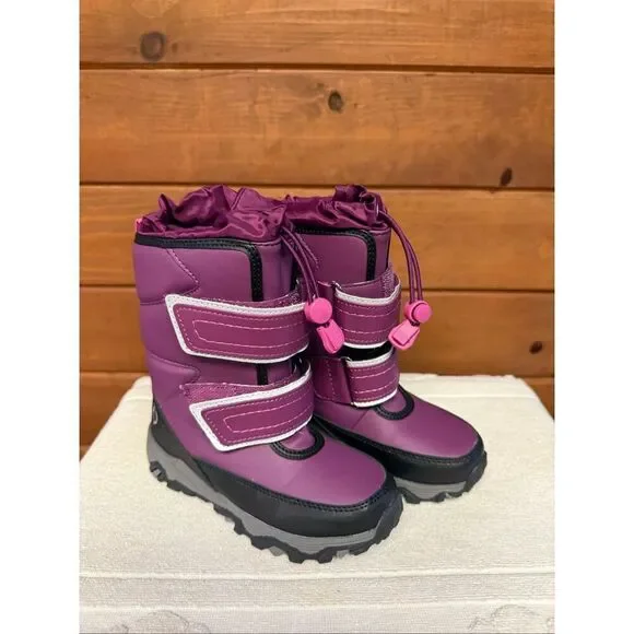 Lands End Kids Snow Flurry Snowboots purple/Black Sz 11 Toddler NWOT