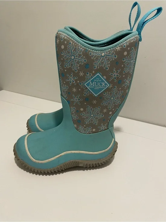 The Original Muck Boot Kids Aqua Snowflake Size 11 Waterproof Winter Weather