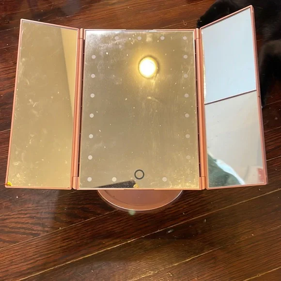 Pink Paneled LED Mirror