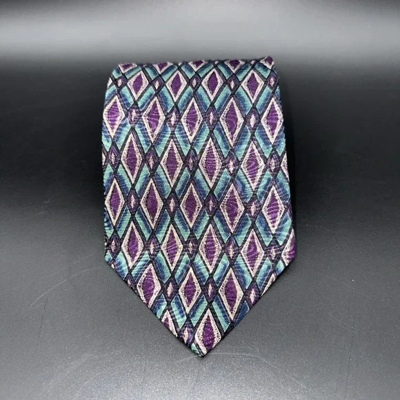Vtg Gitman Bros Silk Multi Color Geometric USA Made Tie Mens 56