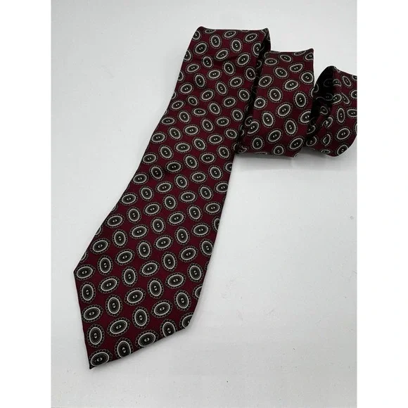 Vintage Christian Dior Maroon/Red Silk Tie EUC A2