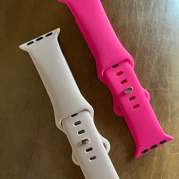 Apple Watch Silicone Bands Pair - Hot Pink, Light Pink