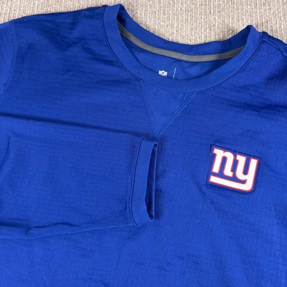 Nike NFL On Field New York Giants Blue Long Sleeve Performance Shirt Mens XL