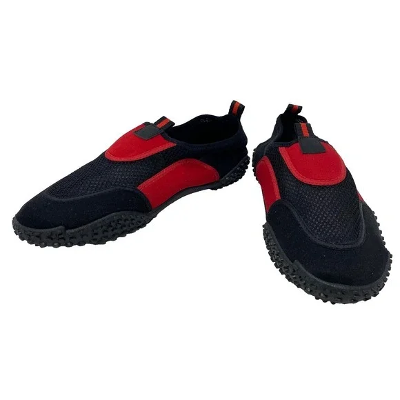 Omega Water Shoes Mens 10 Womens 11.5‎ Black Red Neoprene Mesh Slip On Beach