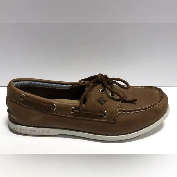 Sperry 2-Eye Plushwave Mens Boat Shoe Tan Size 10.5 W