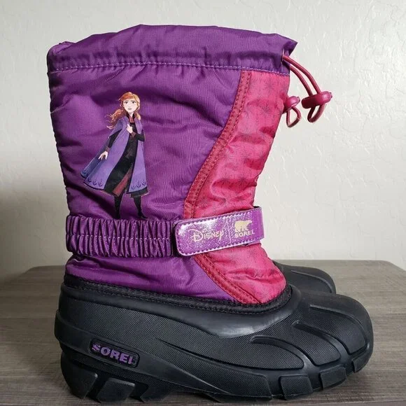 Sorel x Disney Flurry Frozen 2 Anna Snow Boot Purple/Pink/Black Size Big Girls 4