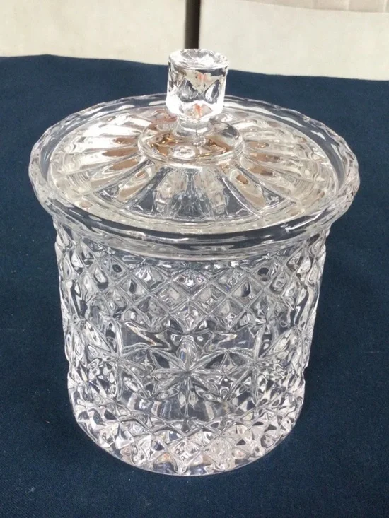 Vintage Cut Glass Ice Bucket with Cover