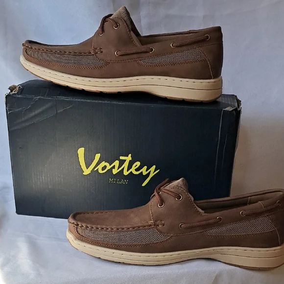 NWT Vostey Men's Boat Shoes Slip On Stylish Casual Loafers Sz 10.5