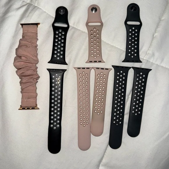 Apple Watch Bands Black and Pink Set