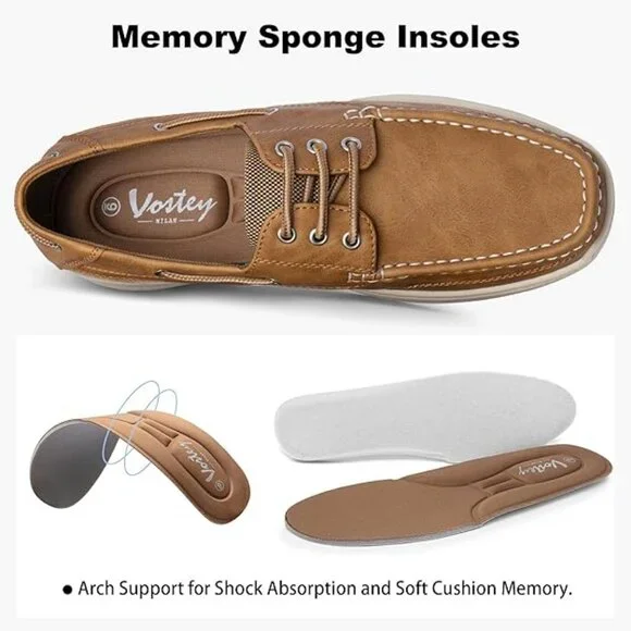 NWT Vostey Milan Loafers Slip-ons Boat Shoes Men Comfortable Casual Loafers