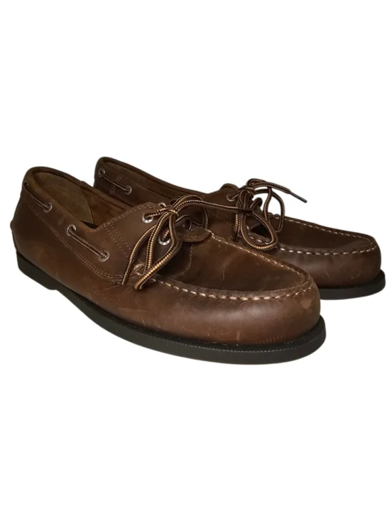 Dockers Classic Leather Boat Shoes Size 10.5 Brown Preppy Quiet Luxury Old Money