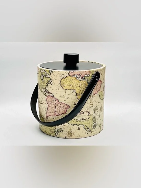 Vintage Irvinware Map Print Ice Bucket