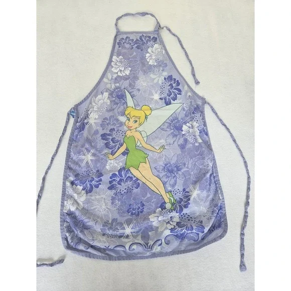 Vintage Disney Tinkerbell Cooking Apron Purple Tinker Bell Tink Baking
