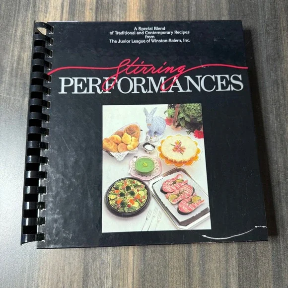 Stirring Performances Cookbook Junior League Recipes Vintage Spiral Bound‎