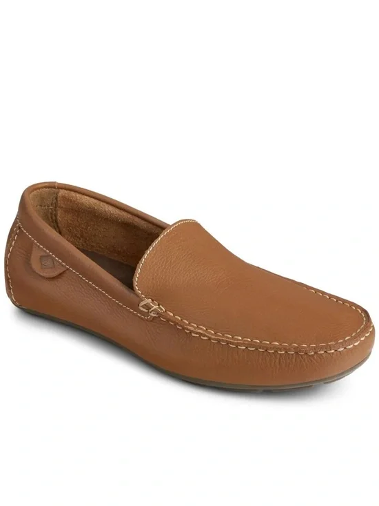 Sperry Top Sider Wave Venetian Driver Loafer Medium Beige Leather Boat Shoes