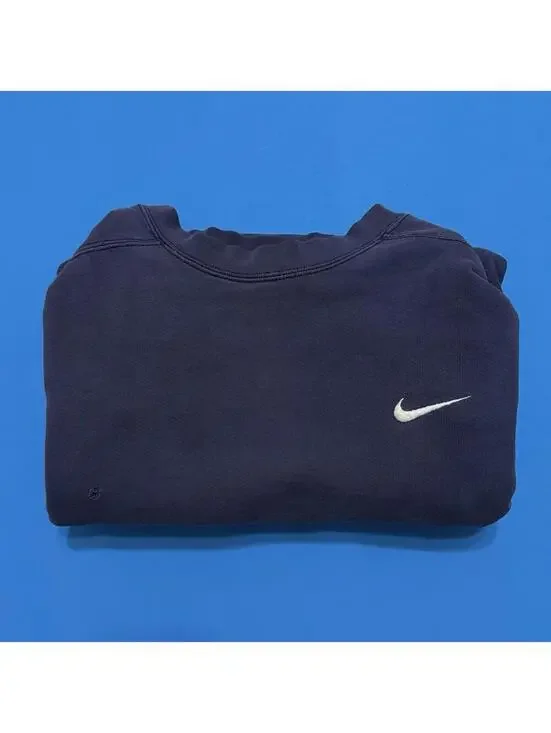 Vintage Y2K Nike Navy WhiteTags Swoosh Crewneck Sweatshirt Men Medium