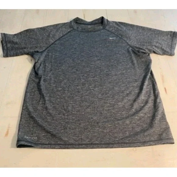 Nike Dry Fit Men's Large Short Sleeve Black & White Heather Large‎