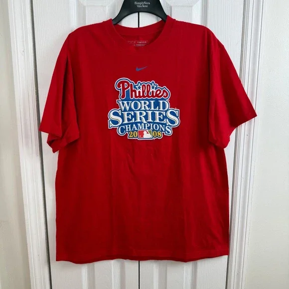 Nike Philadelphia Phillies 2008 World‎ Series Champions T-Shirt Red Large MLB