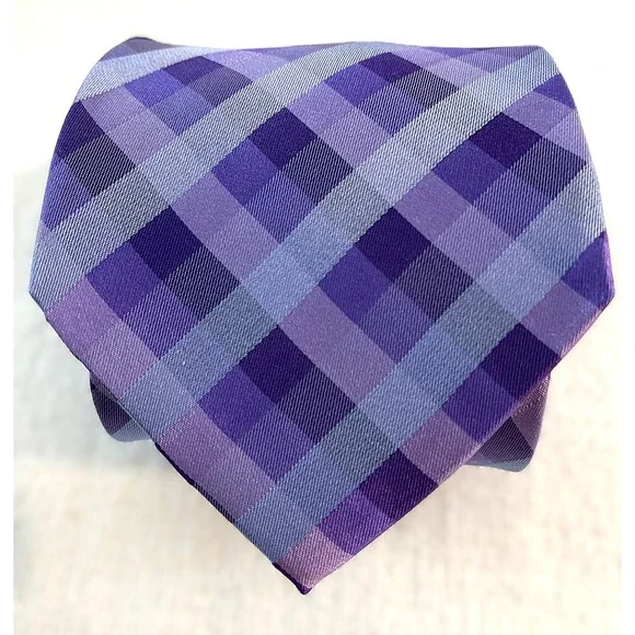 Pronto Uomo Purple Plaid Necktie Woven Dress Tie Career Professional‎