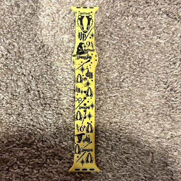 Yellow Printed Silicone Wristband Band for Wearable Clips